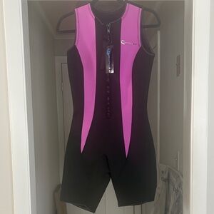 Women's Pink and Black One Piece Swimsuit